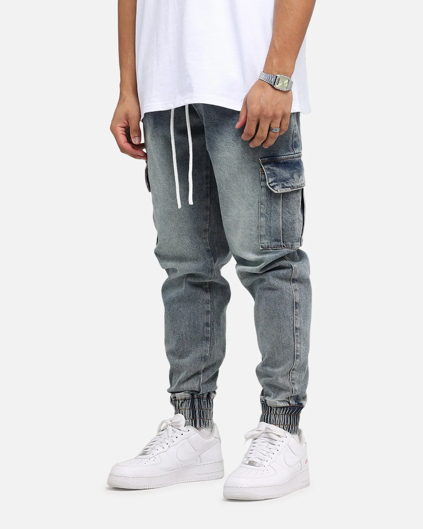 Saint Morta Gothic Cargo Joggers Dirty Denim sold by Culture Kings product image thumbnail 5