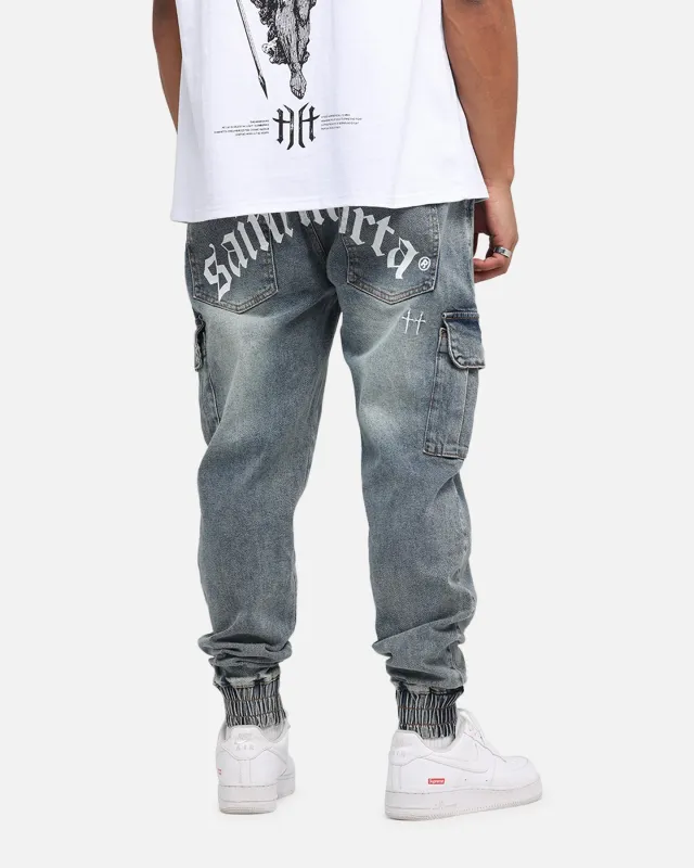 Saint Morta Gothic Cargo Joggers Dirty Denim sold by Culture Kings