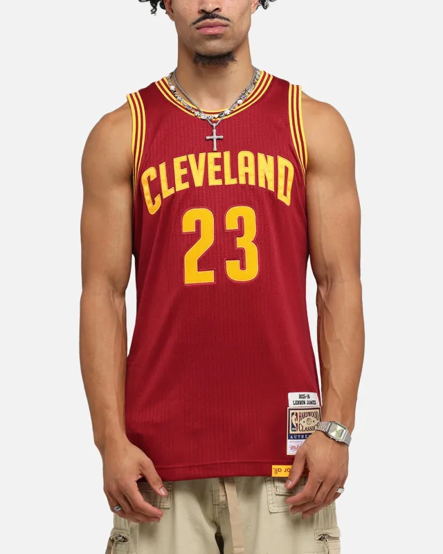 Mitchell & Ness Cleveland Cavaliers Lebron James 2015 Dark Jersey Burgundy sold by Culture Kings