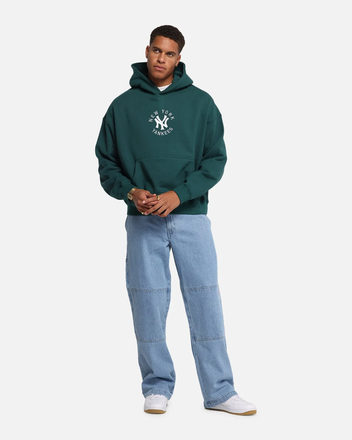 Majestic Athletic New York Yankees Mid Crest Boxy Hoodie Emerald sold by Culture Kings product image thumbnail 2