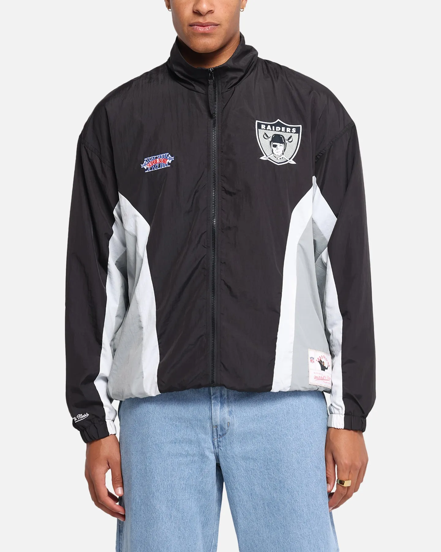 Mitchell & Ness Las Vegas Raiders Nylon Track Jacket Black/Grey sold by Culture Kings