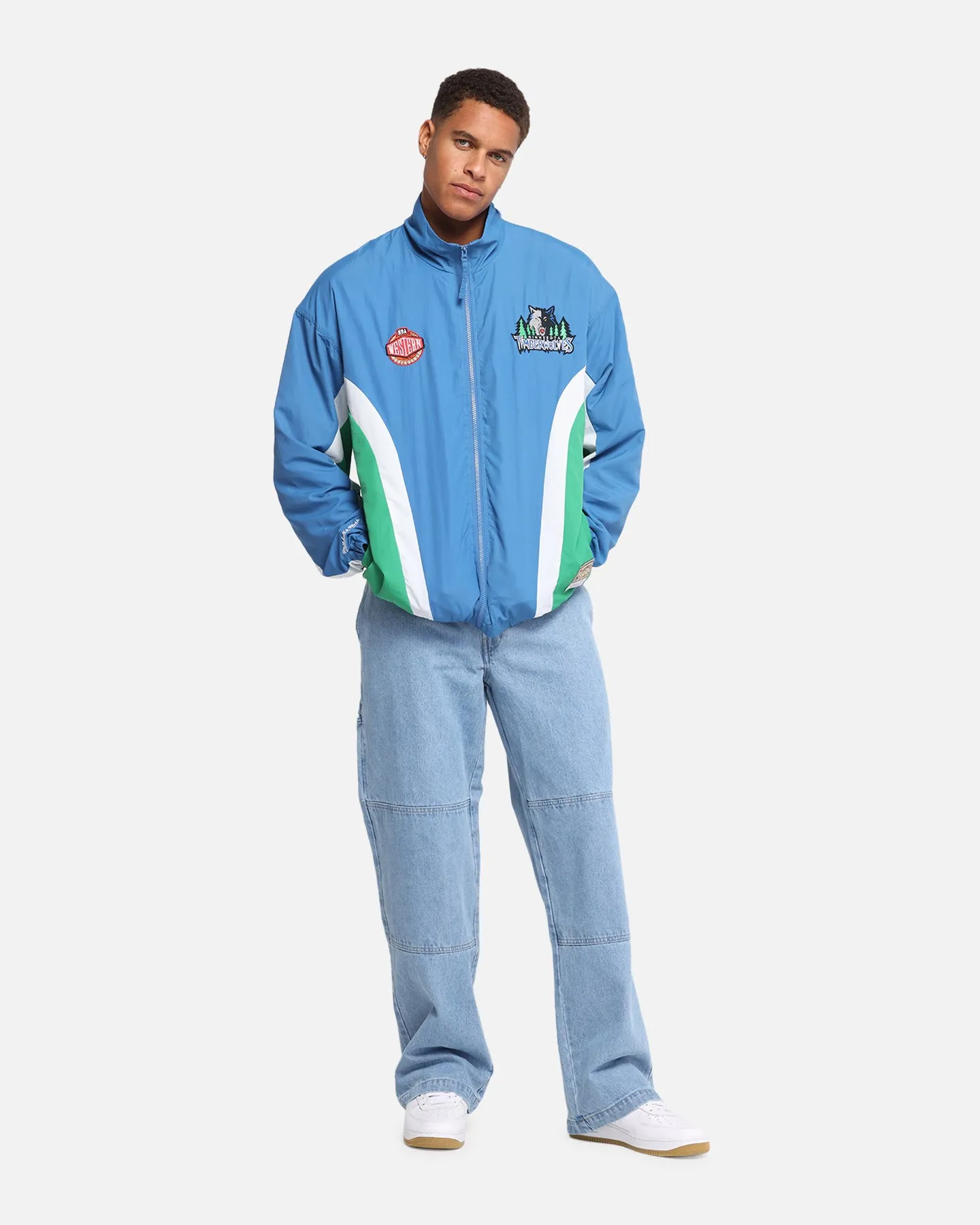 Mitchell & Ness Minnesota Timberwolves Nylon Track Jacket Blue/Green sold by Culture Kings product image thumbnail 2
