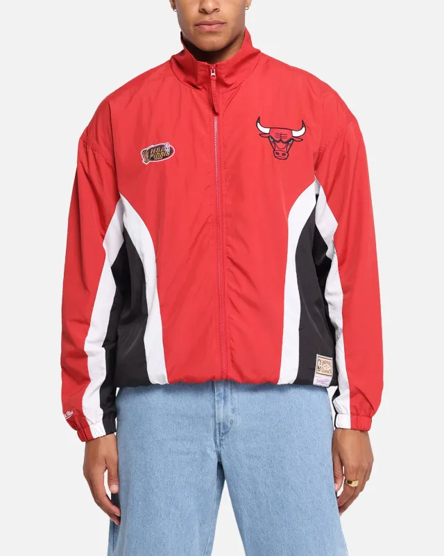 Mitchell & Ness Chicago Bulls Nylon Track Jacket Red/Black sold by Culture Kings