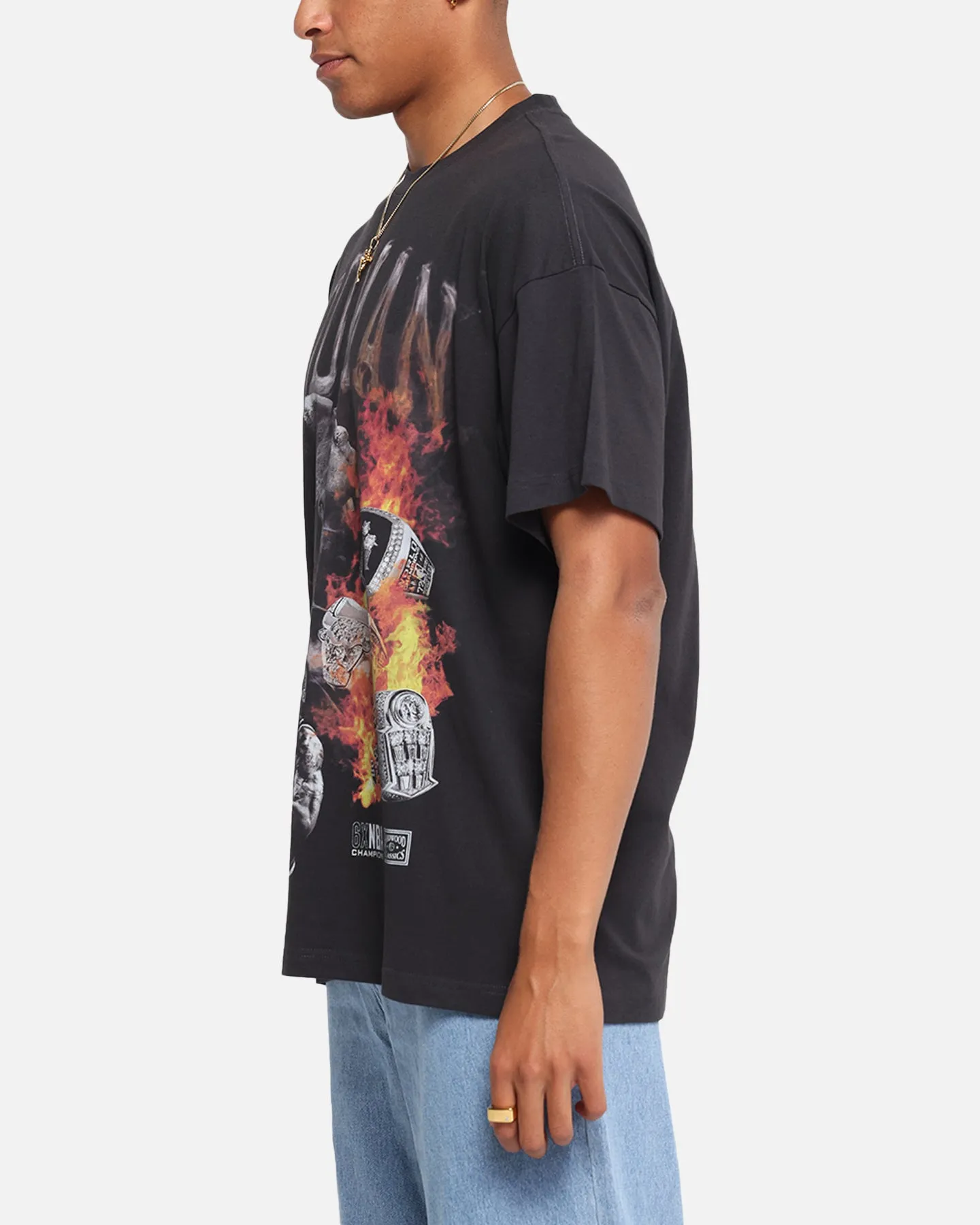 Mitchell & Ness Chicago Bulls Dennis Rodman Flaming Hot T-Shirt Faded Black sold by Culture Kings product image thumbnail 5