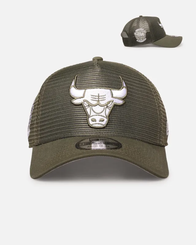 New Era Chicago Bulls 'Polychromatic Mesh' 9FORTY A-Frame Snapback New Olive made by New Era