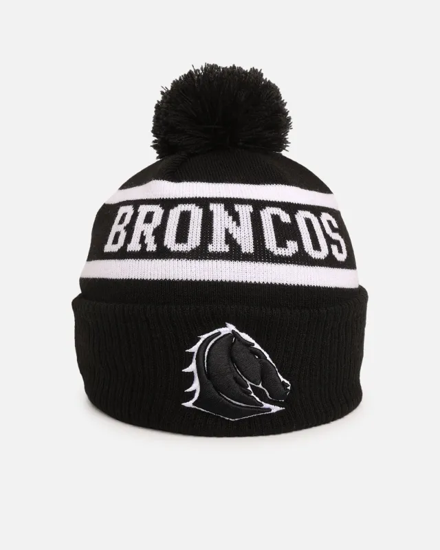 New Era Brisbane Broncos 'NRL Black White Beanies' Knitted Beanie Black sold by Culture Kings