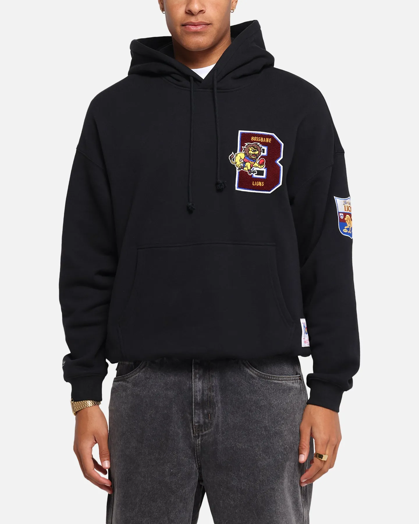 Mitchell & Ness Brisbane Lions Team Hoodie Solid Black sold by Culture Kings product image thumbnail 2