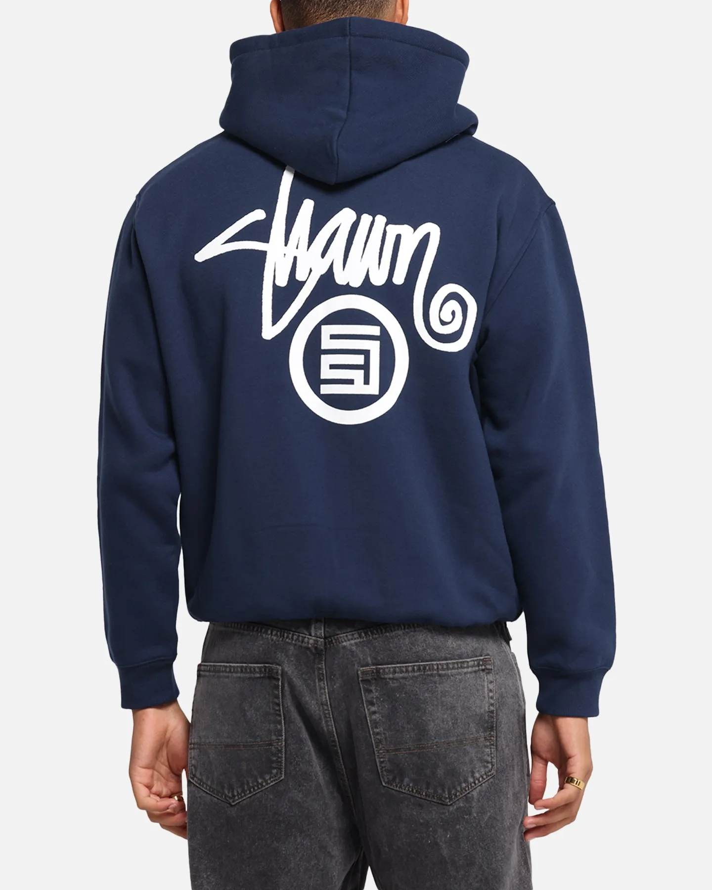 S Double Shawn Dot Zip Through Hoodie Washed Navy sold by Culture Kings