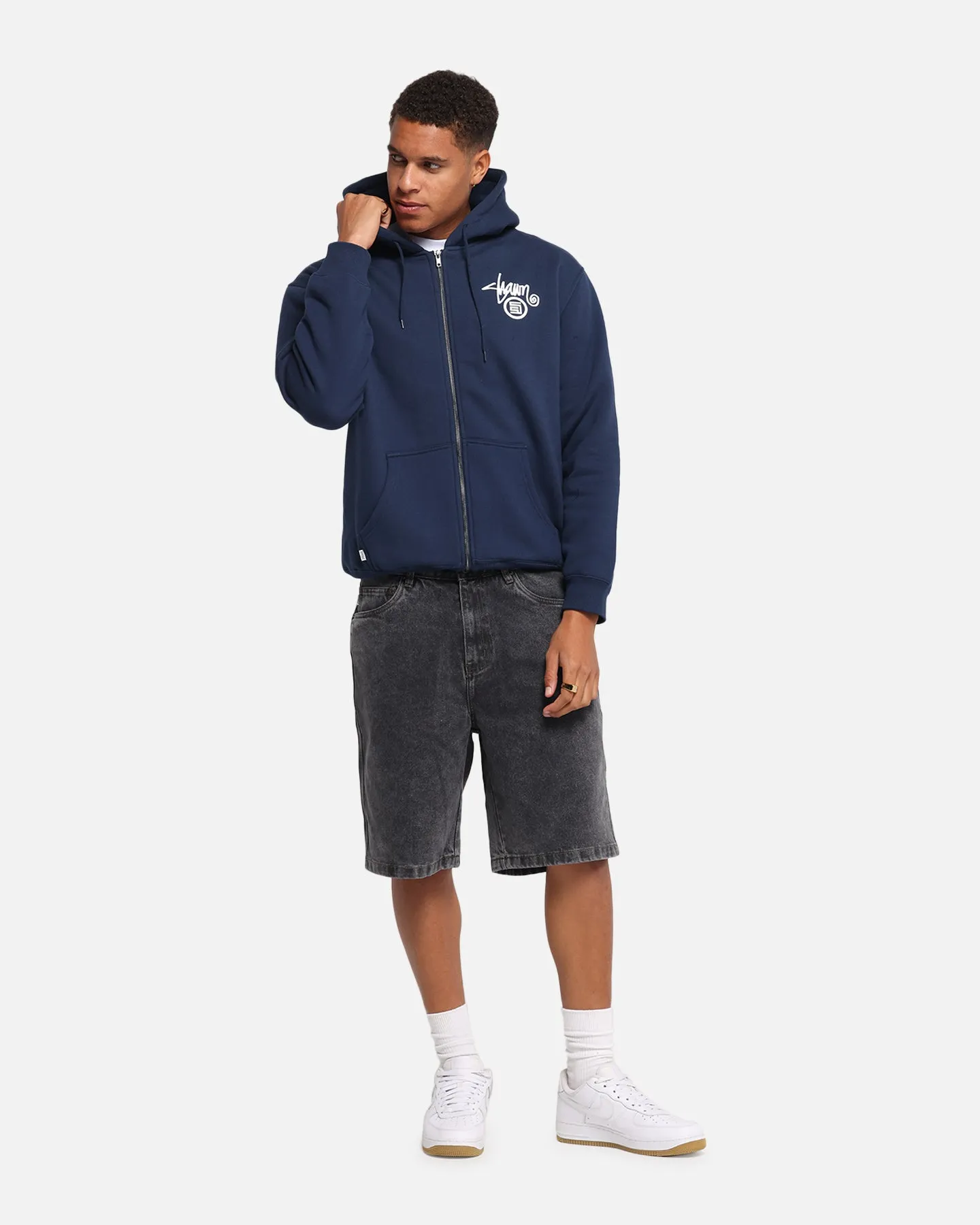 S Double Shawn Dot Zip Through Hoodie Washed Navy sold by Culture Kings product image thumbnail 4