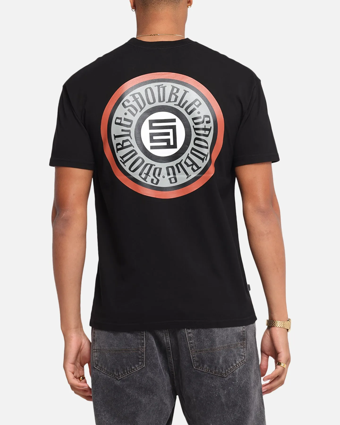 S Double Track Dot T-Shirt Washed Black sold by Culture Kings