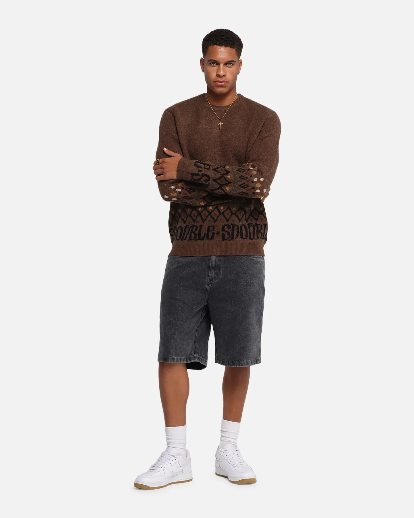 S Double Knitted Sweater Chocolate sold by Culture Kings product image thumbnail 3