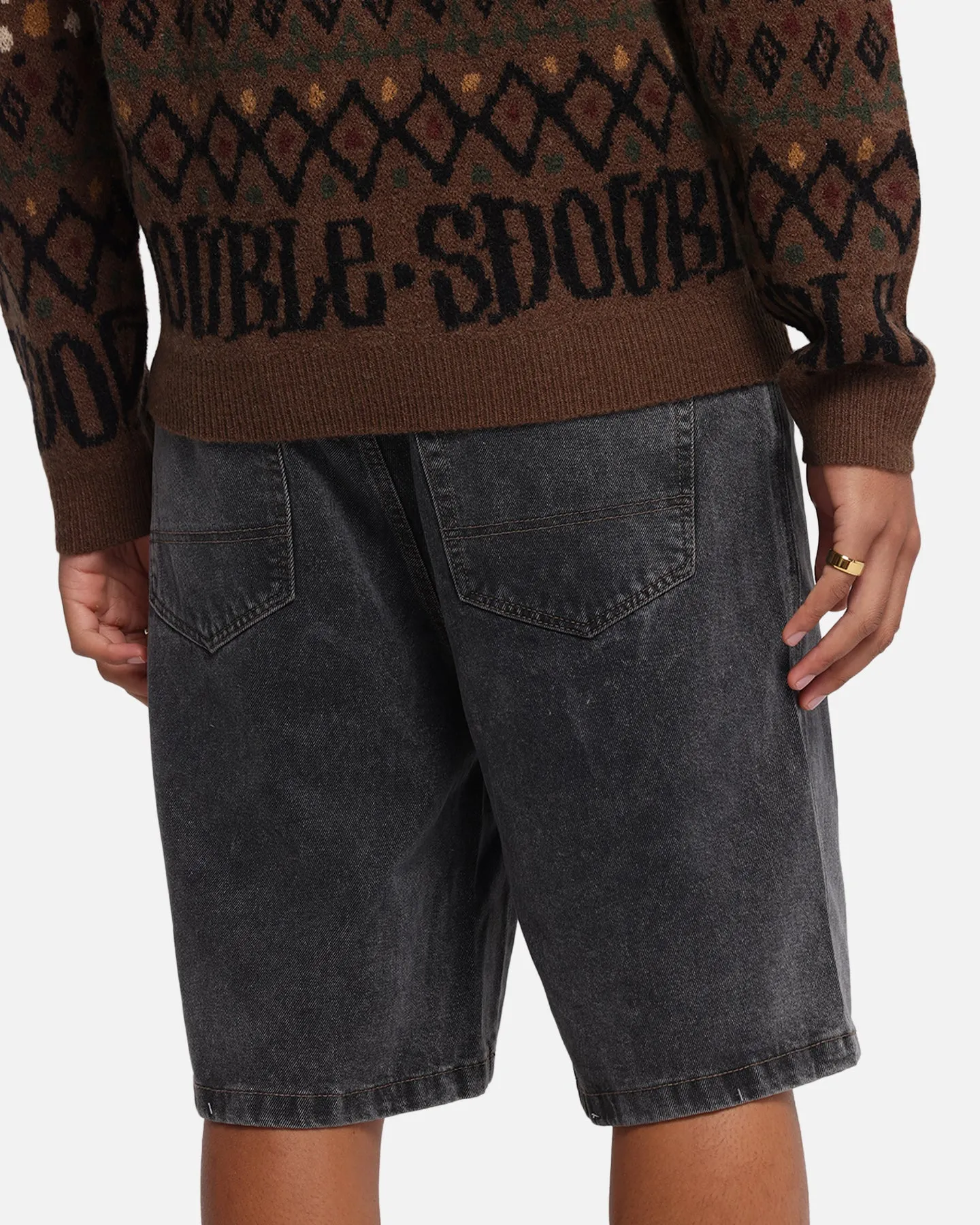 S Double Denim Standard Shorts Faded Black sold by Culture Kings product image thumbnail 4