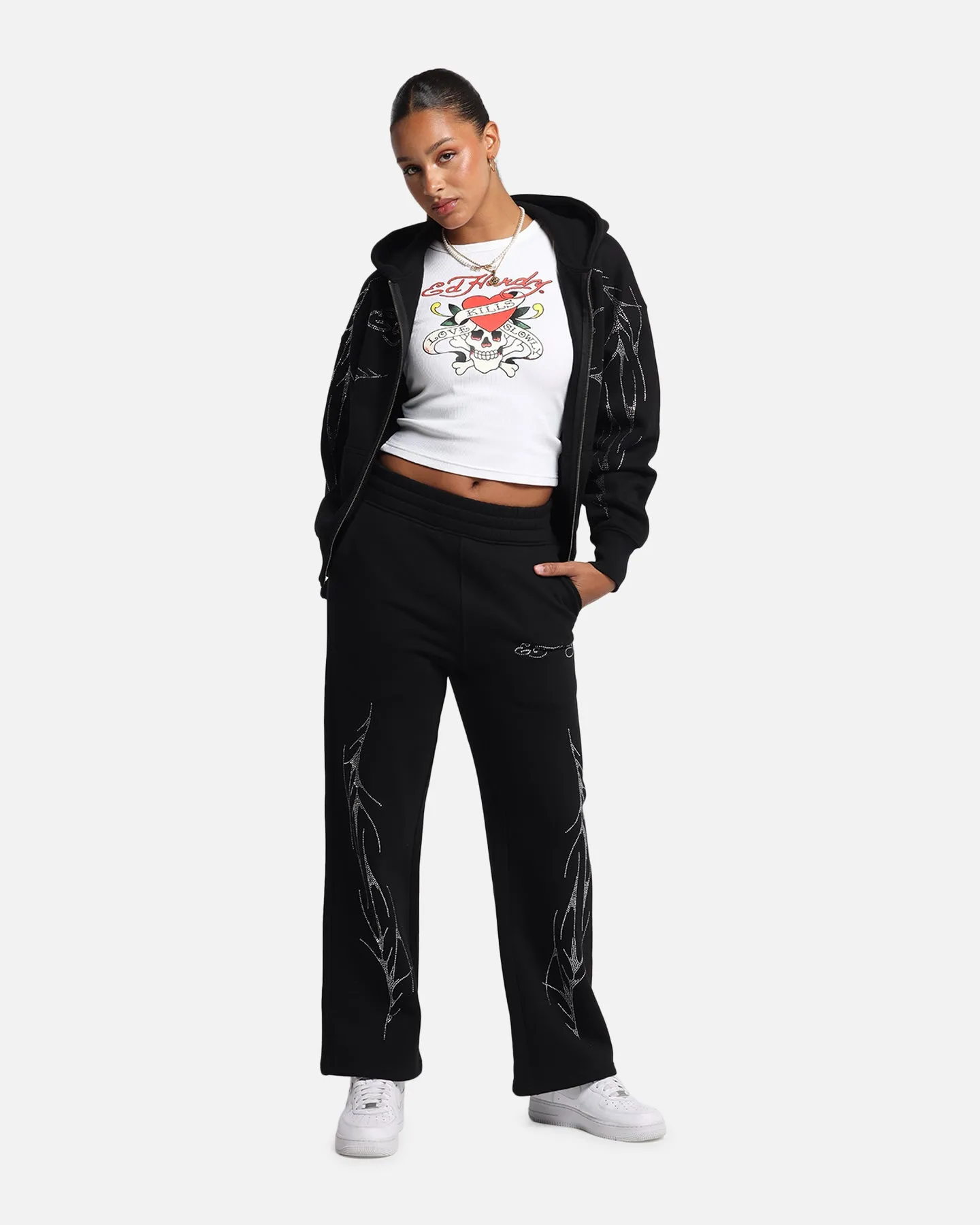 Ed Hardy Cyber Rhinestone Track Pants Black sold by Culture Kings product image thumbnail 2