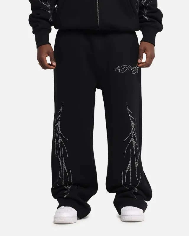 Ed Hardy Cyber Rhinestone Track Pants Black sold by Culture Kings