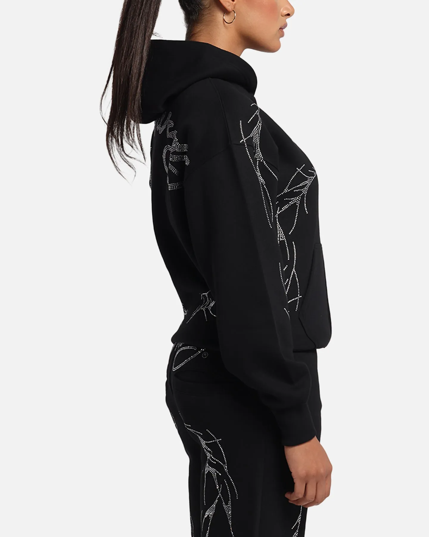 Ed Hardy Cyber Rhinestone Zip-Up Hoodie Black sold by Culture Kings product image thumbnail 5
