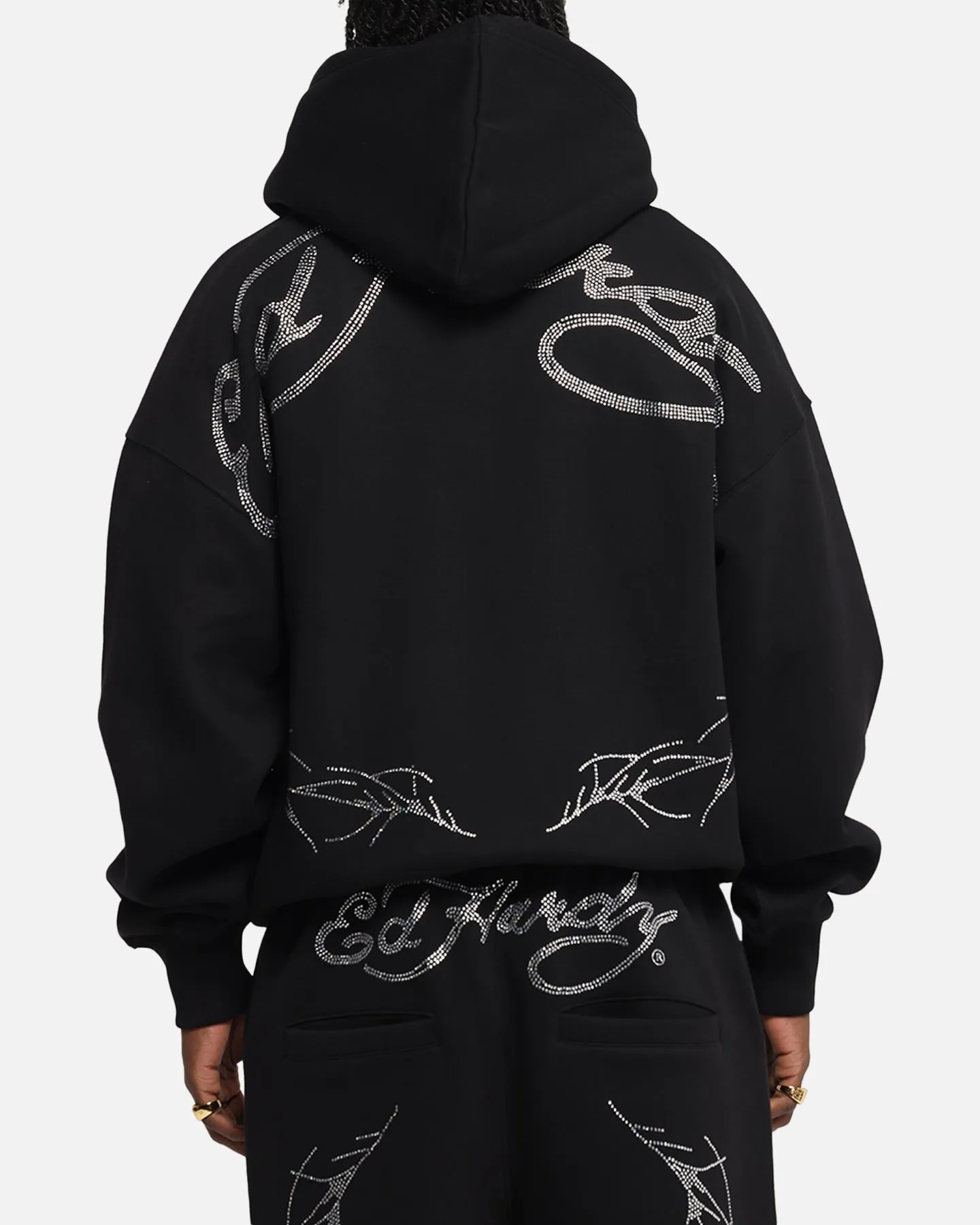 Ed Hardy Cyber Rhinestone Zip-Up Hoodie Black sold by Culture Kings product image thumbnail 2