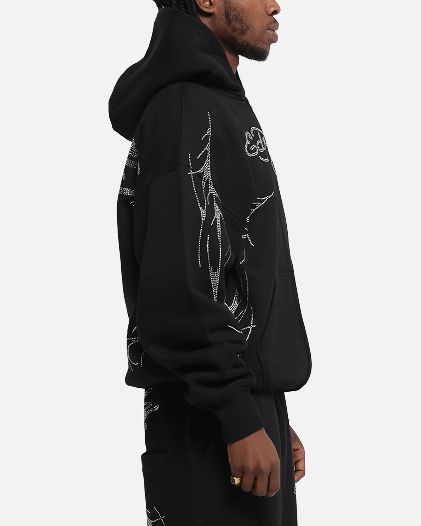 Ed Hardy Cyber Rhinestone Zip-Up Hoodie Black sold by Culture Kings product image thumbnail 5