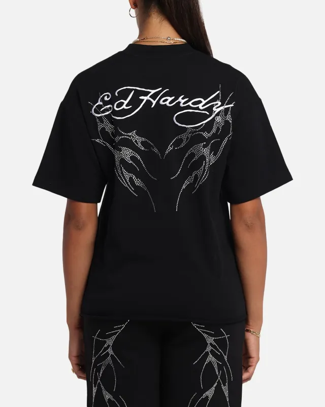 Ed Hardy Techno Rhinestone T-Shirt Black sold by Culture Kings