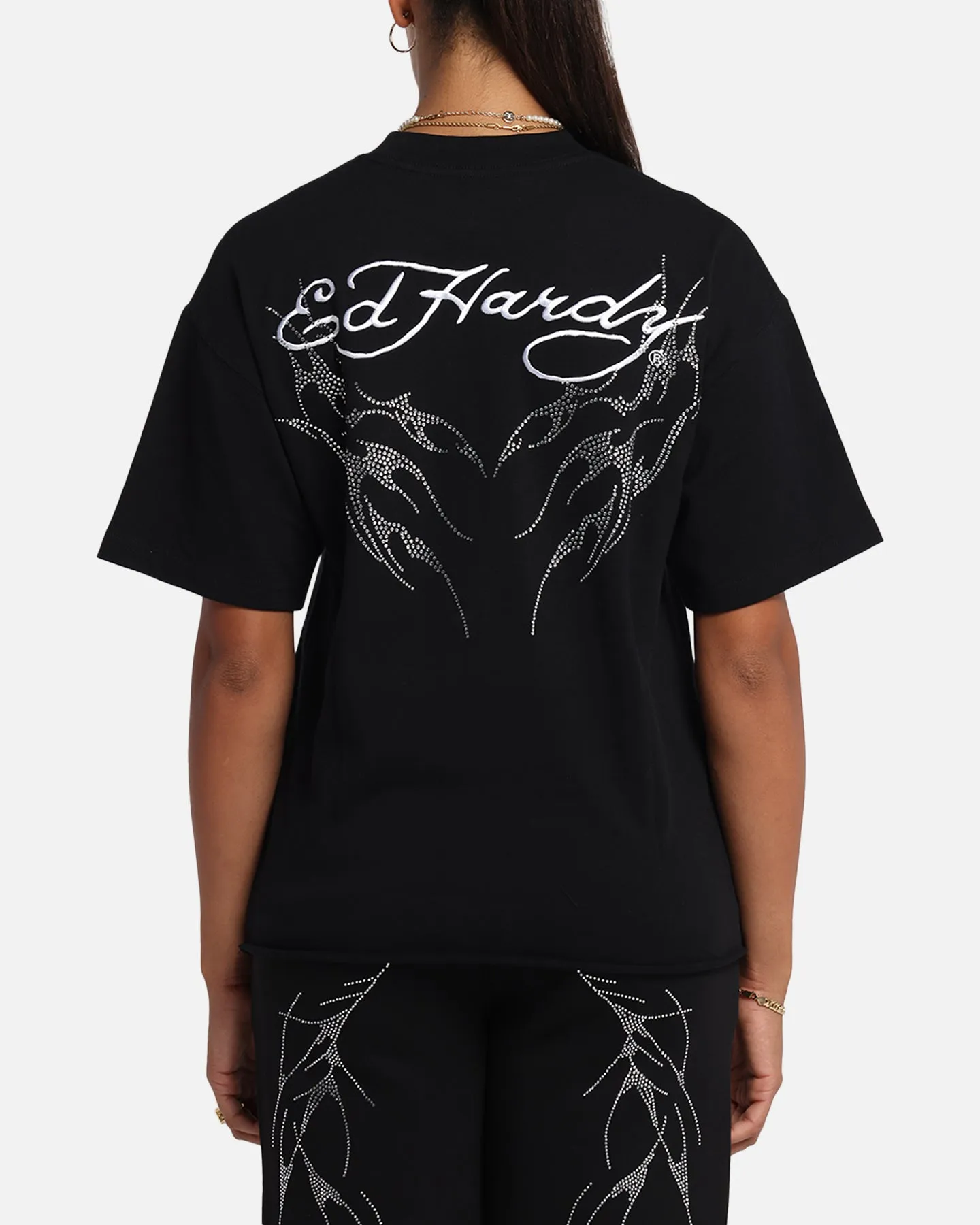 Ed Hardy Techno Rhinestone T-Shirt Black sold by Culture Kings