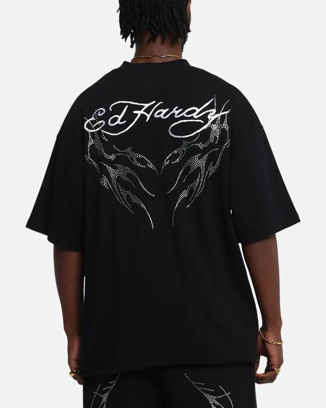 Ed Hardy Techno Rhinestone T-Shirt Black sold by Culture Kings