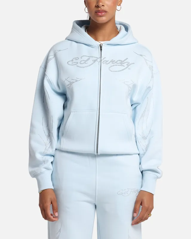 Ed Hardy Cyber Rhinestone Zip-Up Hoodie Light Blue sold by Culture Kings