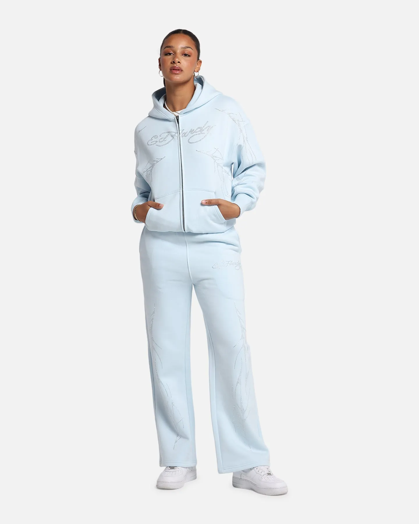 Ed Hardy Cyber Rhinestone Zip-Up Hoodie Light Blue sold by Culture Kings product image thumbnail 3