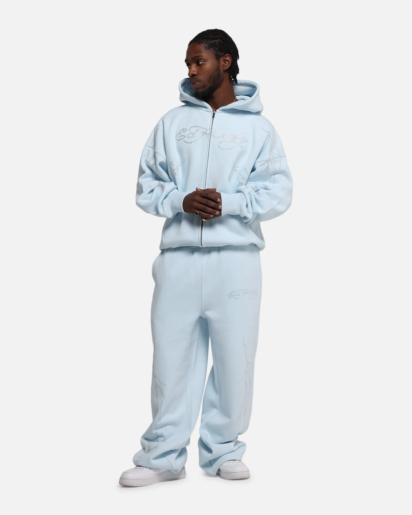 Ed Hardy Cyber Rhinestone Zip-Up Hoodie Light Blue sold by Culture Kings product image thumbnail 3