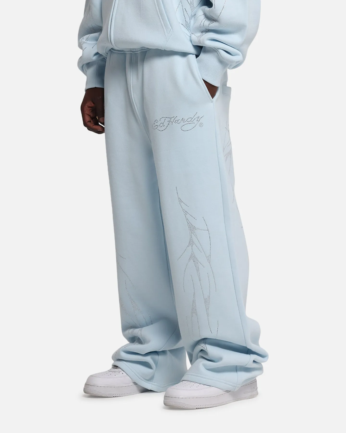 Ed Hardy Cyber Rhinestone Track Pants Light Blue sold by Culture Kings