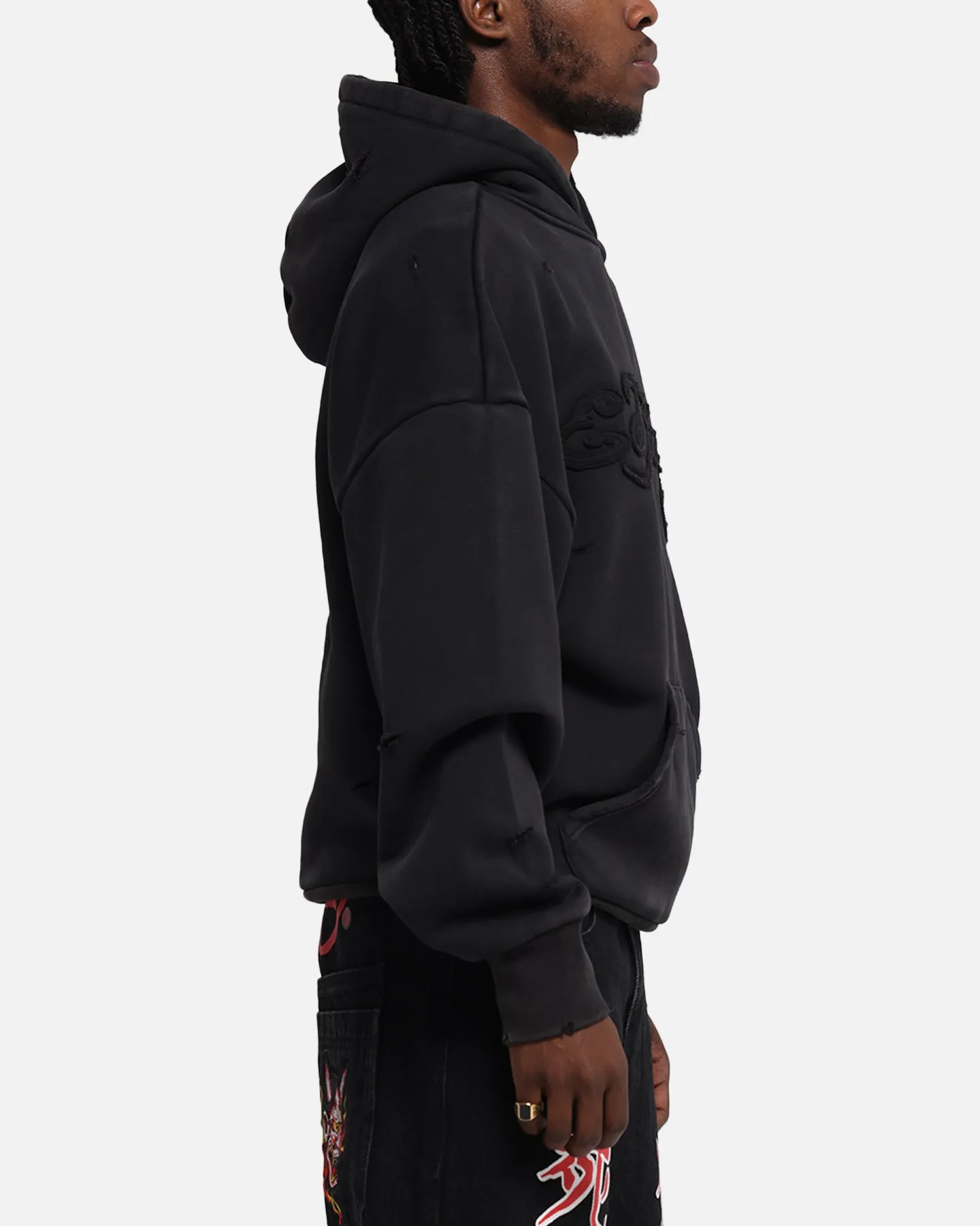 Ed Hardy Distressed Hoodie Black sold by Culture Kings product image thumbnail 4