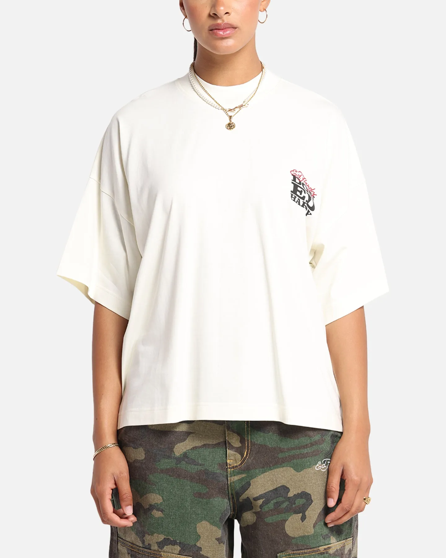 Ed Hardy Rose Skull Oversized Print T-Shirt Off White sold by Culture Kings product image thumbnail 2
