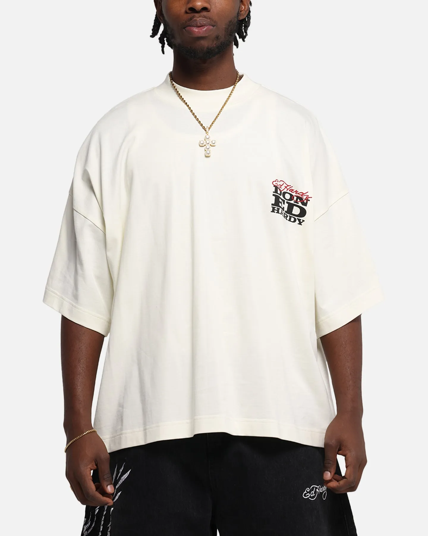 Ed Hardy Rose Skull Oversized Print T-Shirt Off White sold by Culture Kings product image thumbnail 2