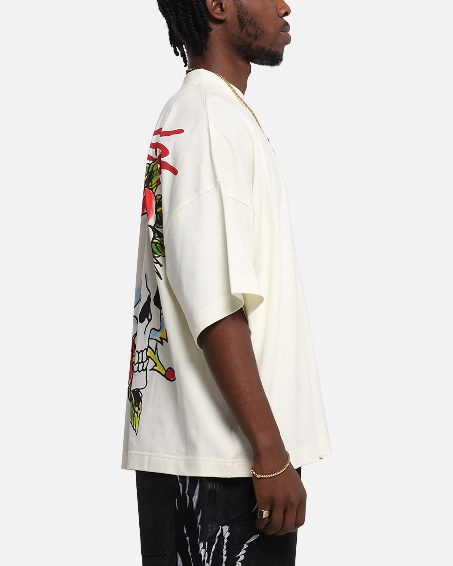 Ed Hardy Rose Skull Oversized Print T-Shirt Off White sold by Culture Kings product image thumbnail 5