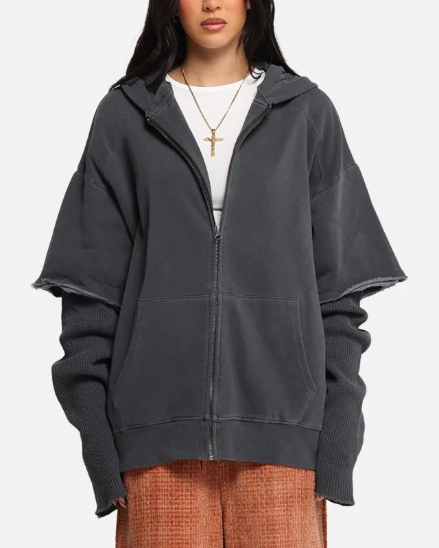 XXIII Hybrid Layered Hoodie Washed Black made by Culture Kings