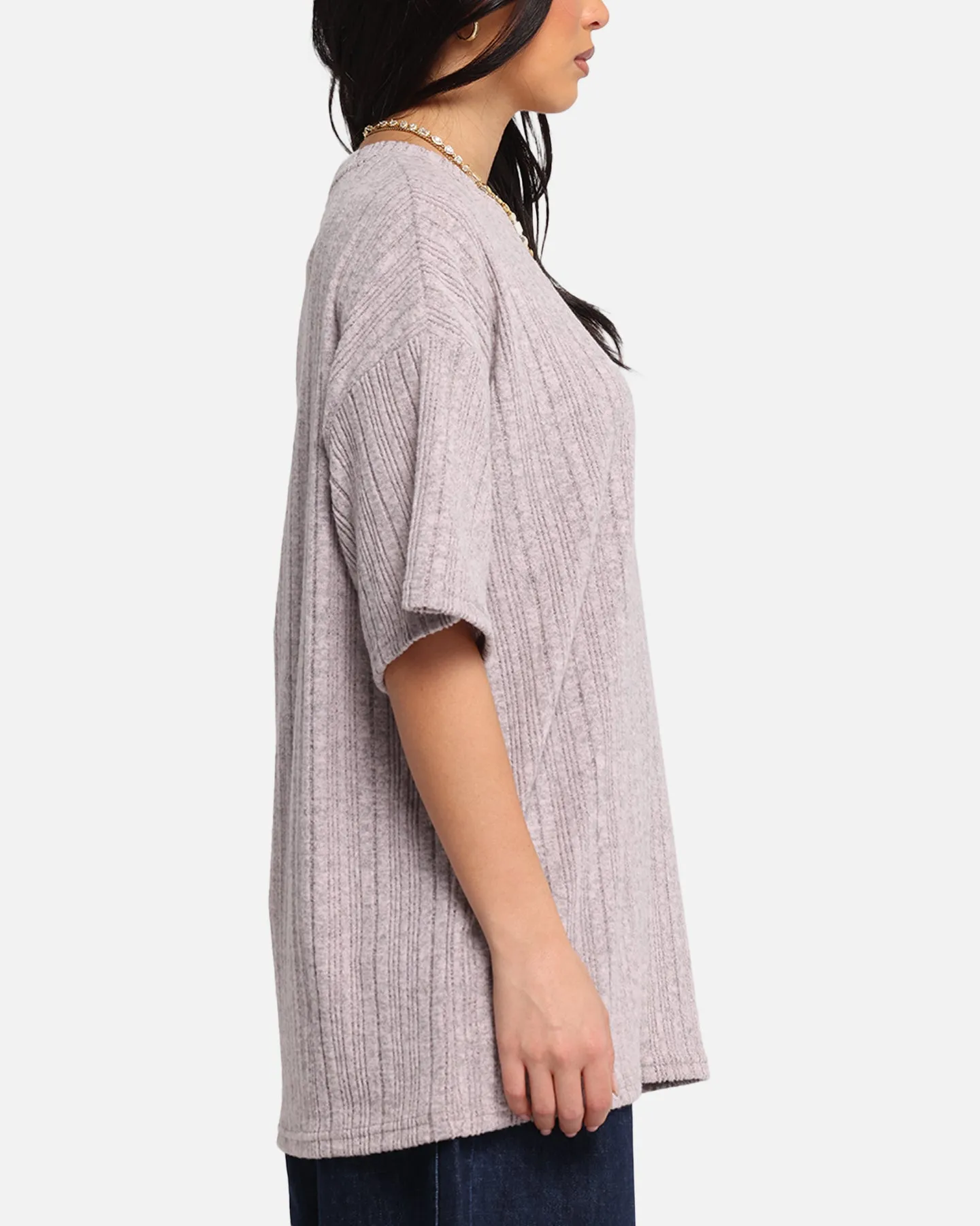 XXIII Rib Knit T-Shirt Pink Marle sold by Culture Kings product image thumbnail 4