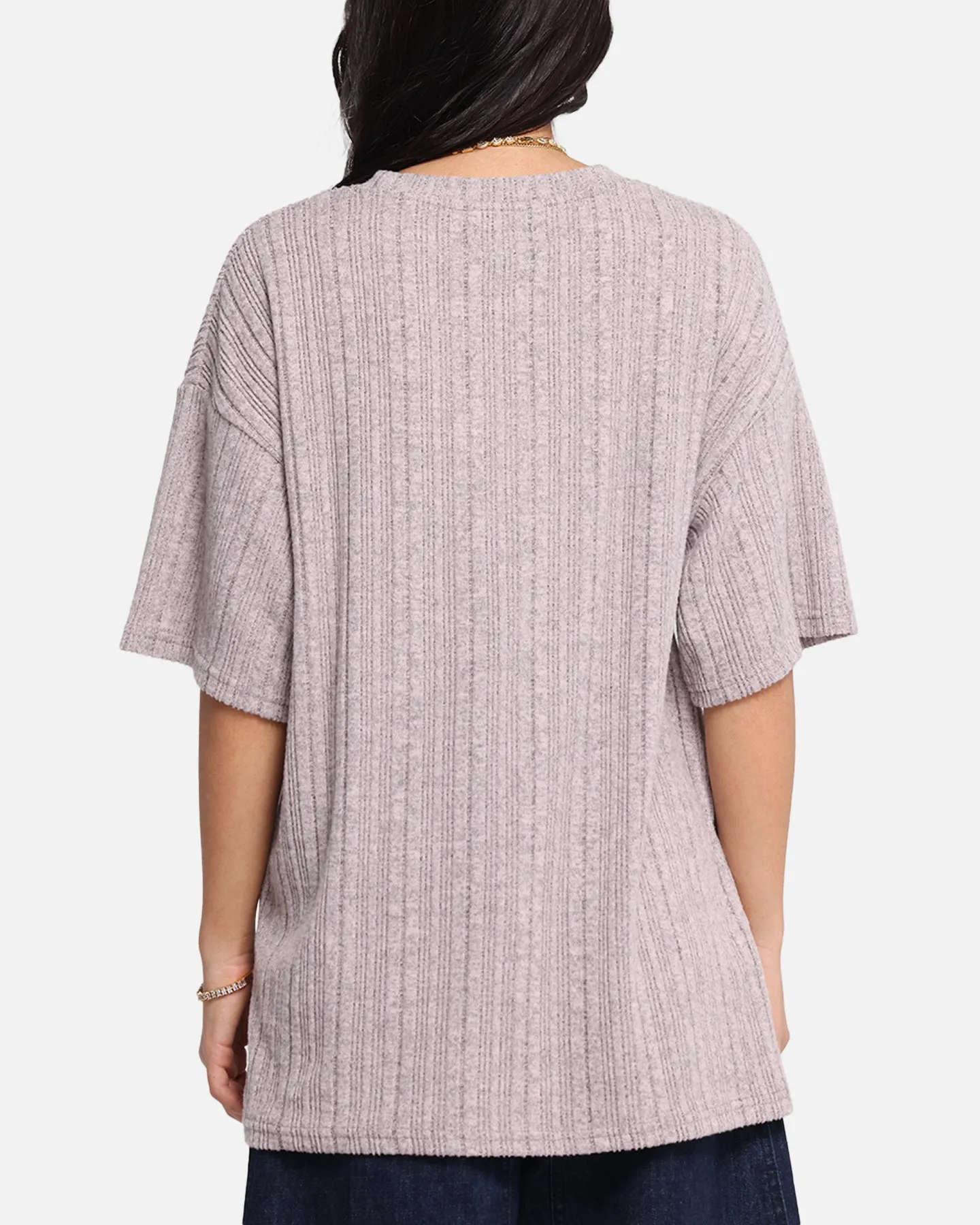 XXIII Rib Knit T-Shirt Pink Marle sold by Culture Kings product image thumbnail 3