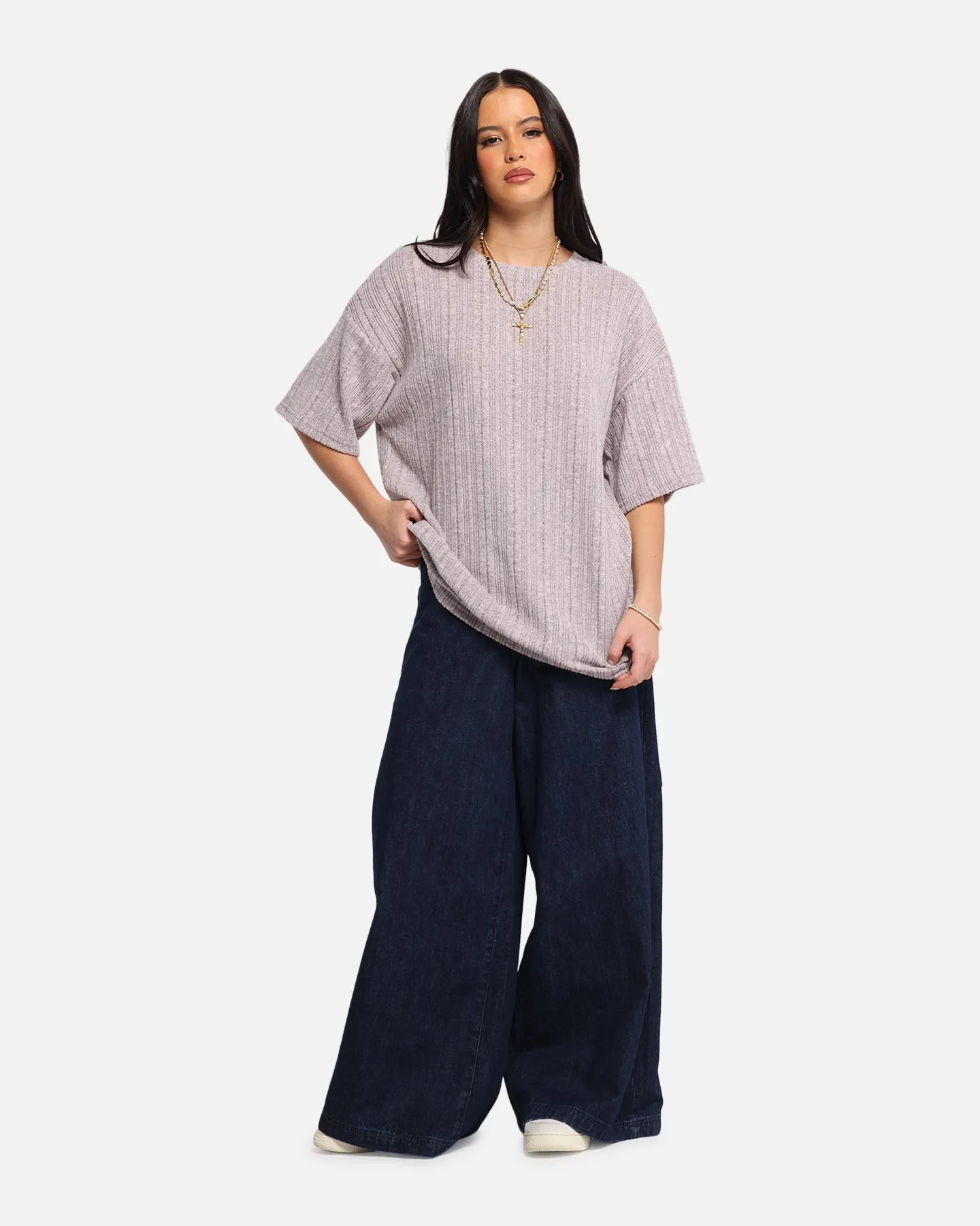 XXIII Rib Knit T-Shirt Pink Marle sold by Culture Kings product image thumbnail 2