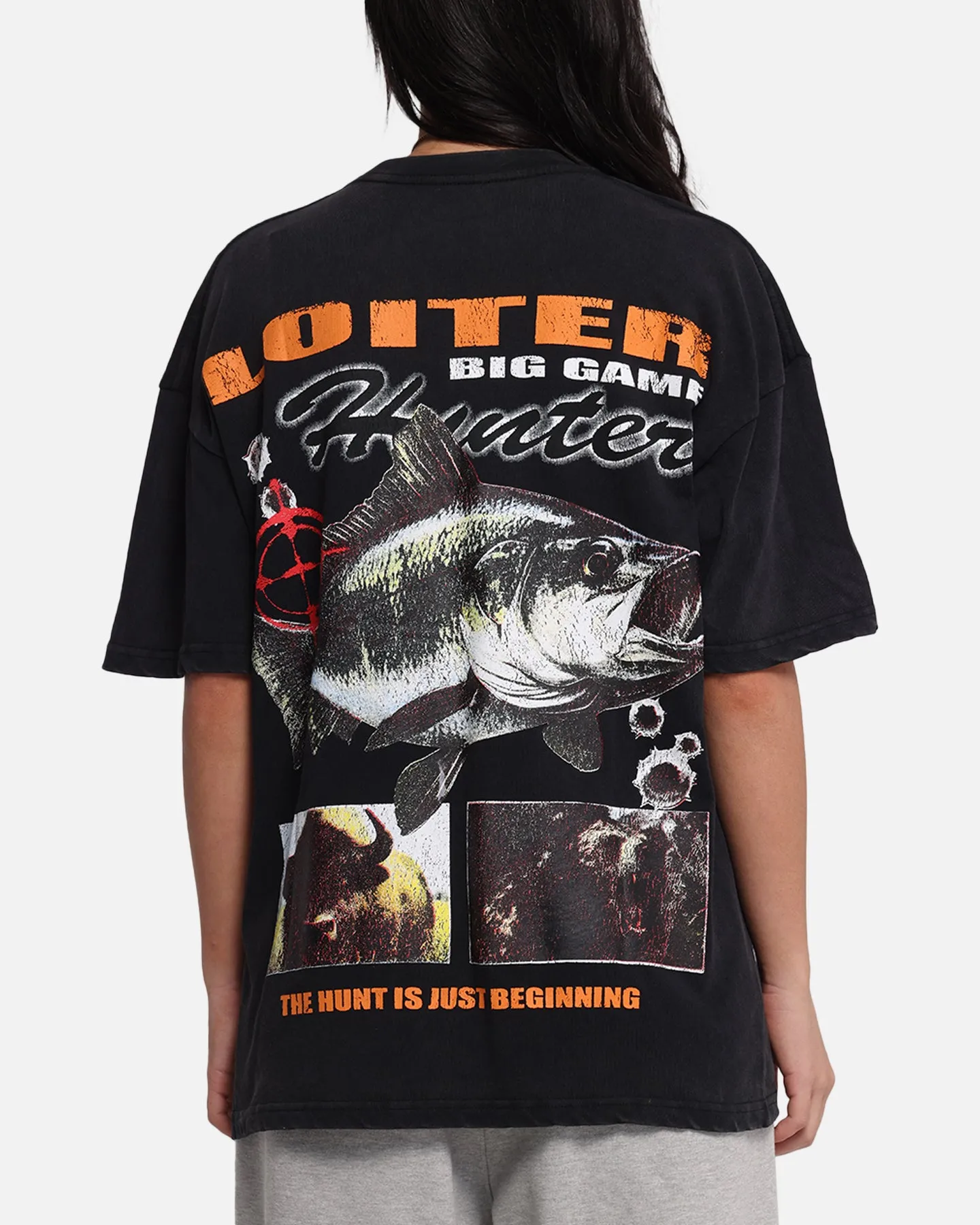 Loiter Big Game T-Shirt Black Acidwash sold by Culture Kings product image thumbnail 2