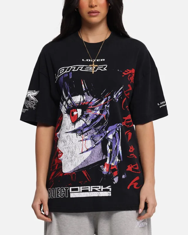 Loiter Cybernetics Vintage T-Shirt Black Acidwash made by Culture Kings