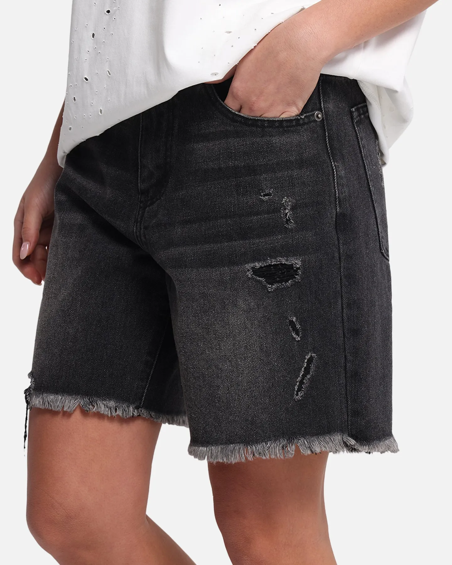 XXIII Women's Relaxed Denim Shorts Washed black sold by Culture Kings product image thumbnail 3