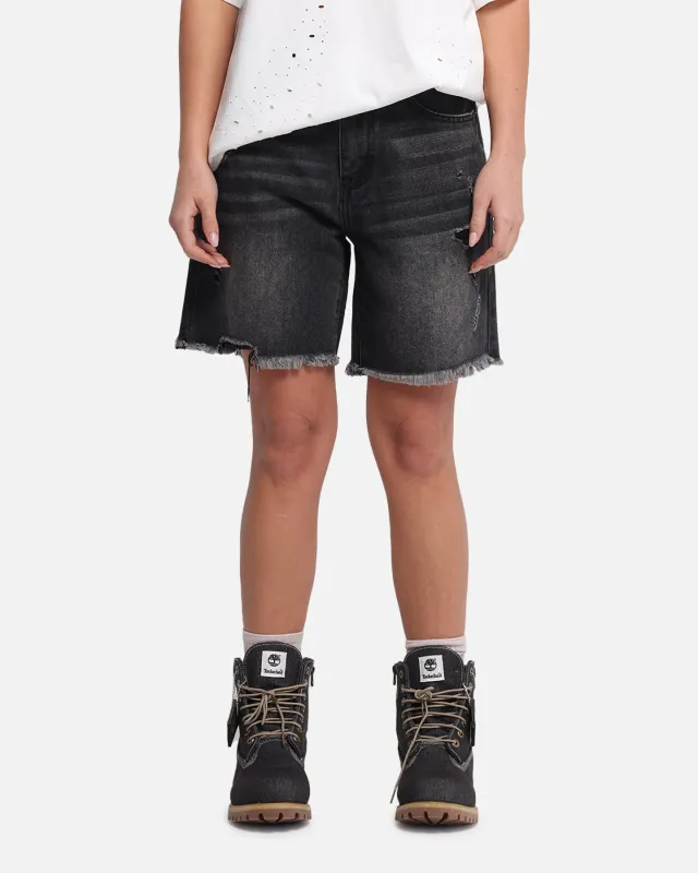 XXIII Women's Relaxed Denim Shorts Washed black made by Culture Kings