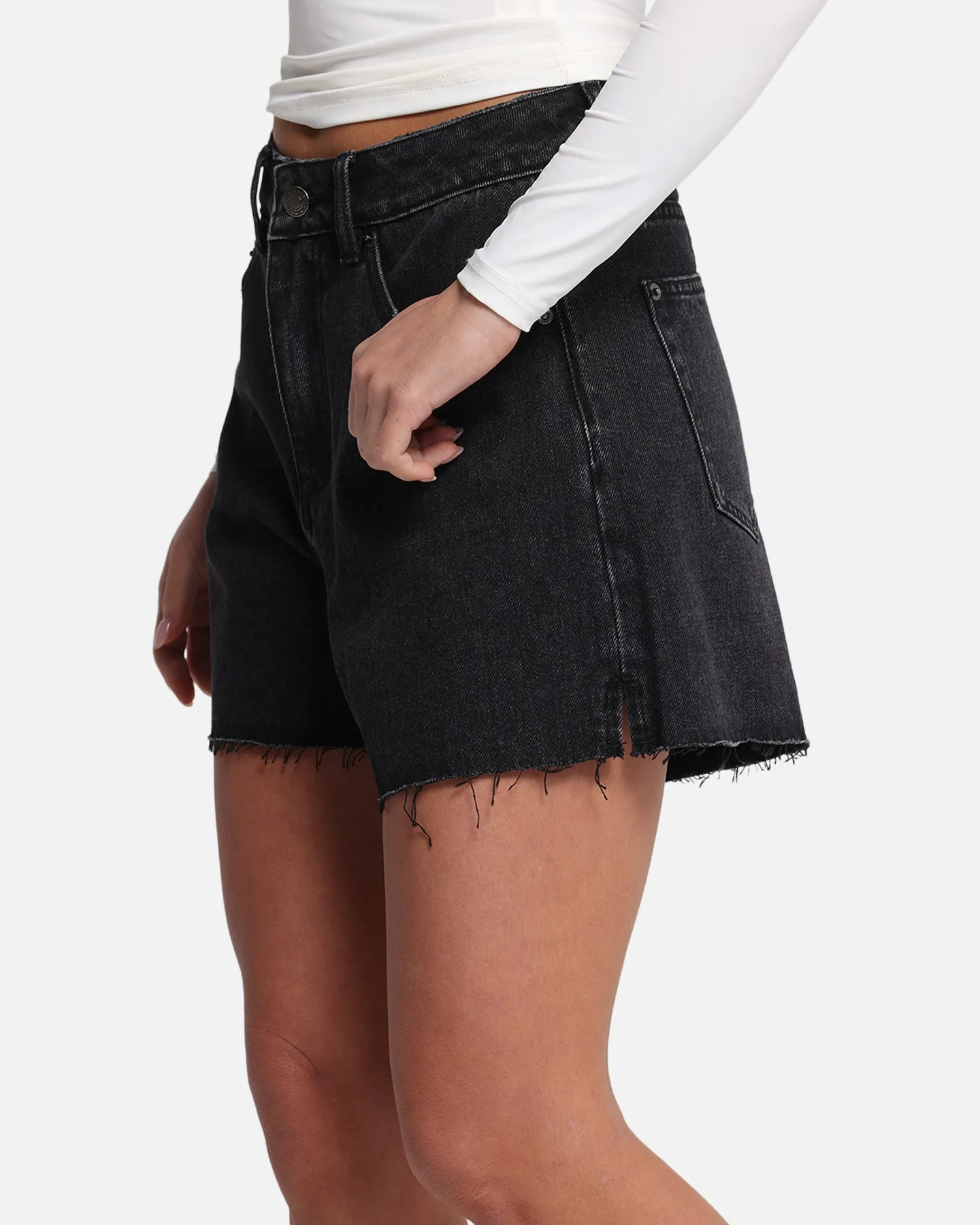 XXIII Women's High Cut A-Line Denim Shorts Washed Black sold by Culture Kings product image thumbnail 3
