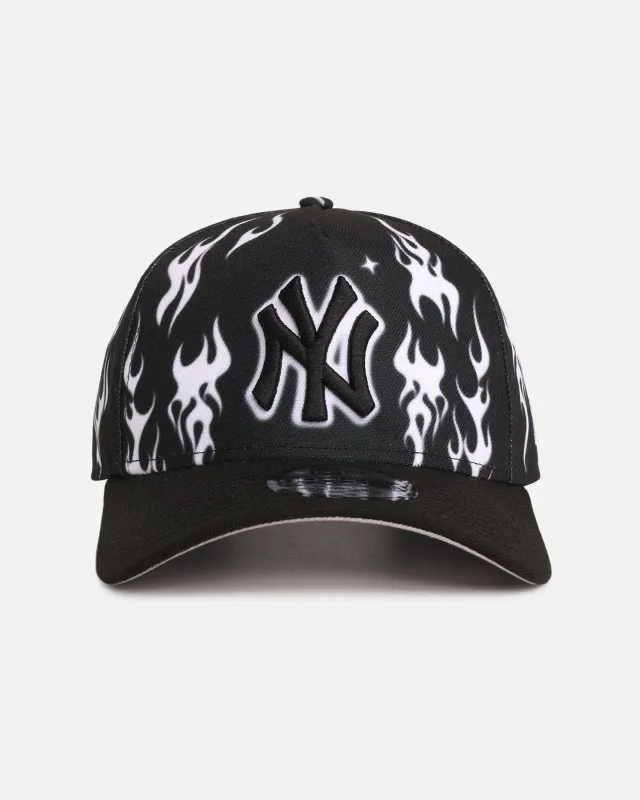 New Era New York Yankees 'Crown Flames' 9OFRTY A-Frame Snapback Black/White sold by Culture Kings