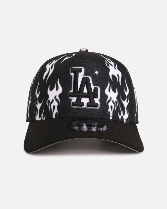 New Era Los Angeles Dodgers 'Crown Flames' 9OFRTY A-Frame Snapback Black/White sold by Culture Kings
