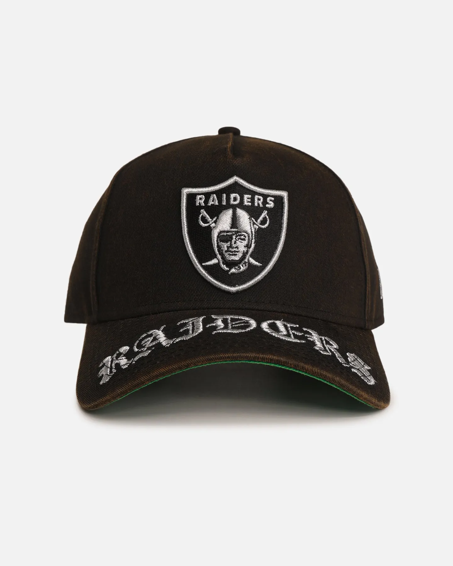New Era Las Vegas Raiders 'Washed Gothic Visor' 9OFRTY A-Frame Snapback Black sold by Culture Kings