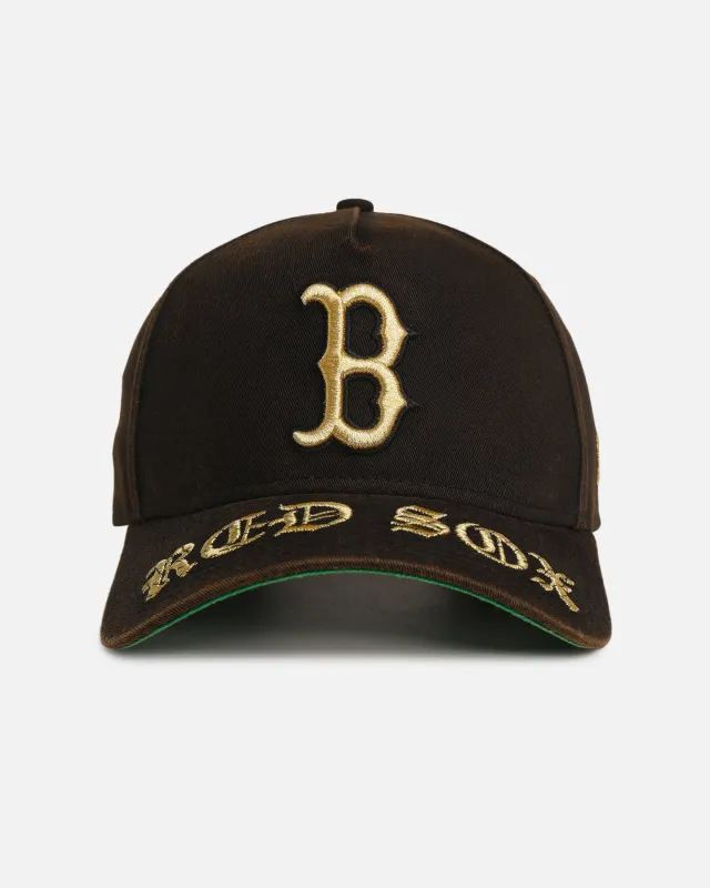 New Era Boston Red Sox 'Washed Gothic Visor' 9OFRTY A-Frame Snapback Black sold by Culture Kings