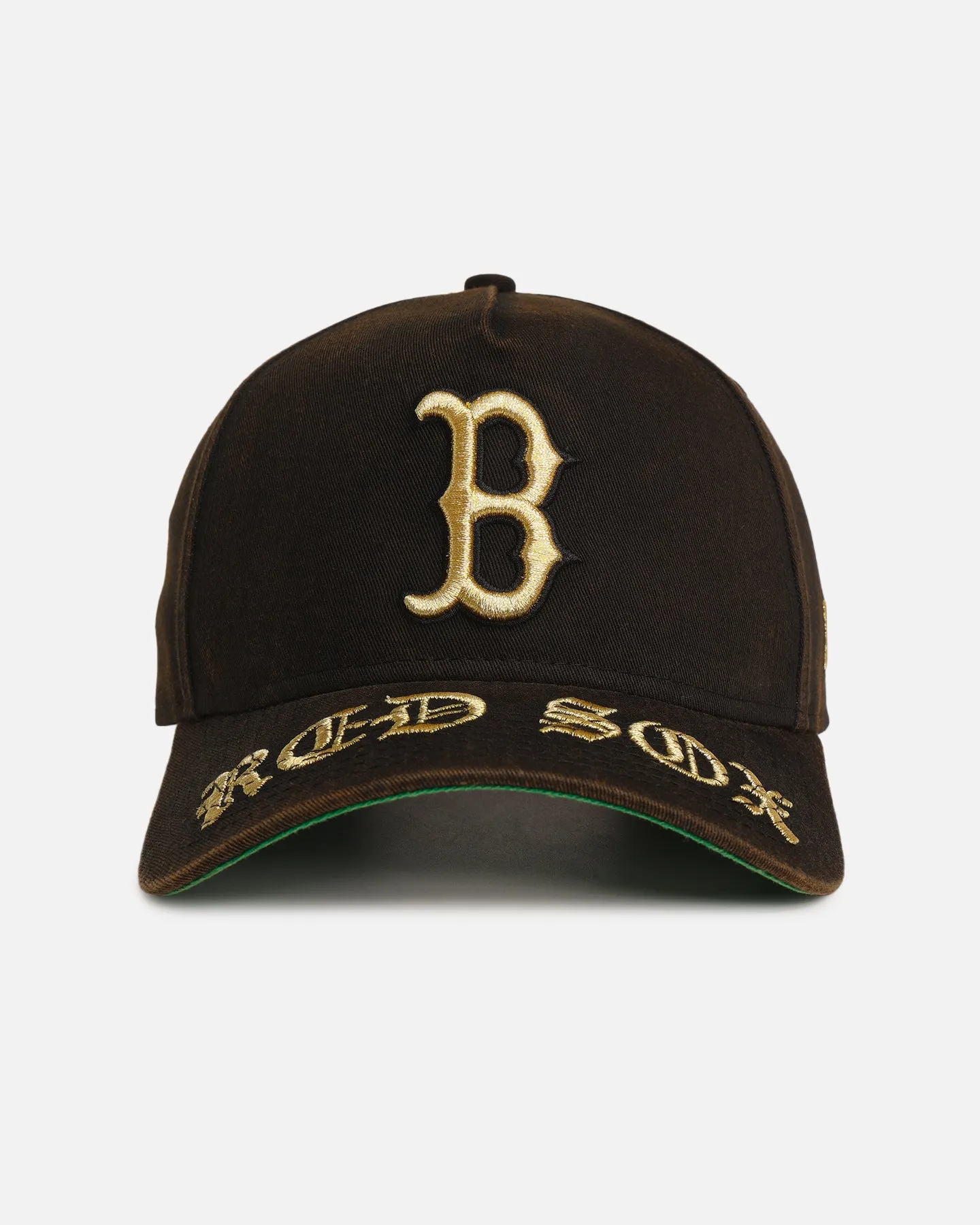 New Era Boston Red Sox 'Washed Gothic Visor' 9OFRTY A-Frame Snapback Black sold by Culture Kings