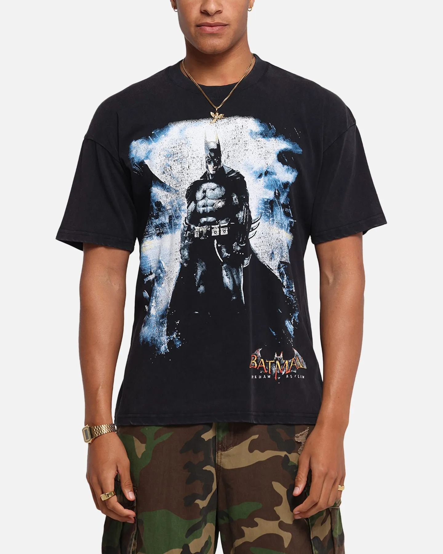 73Studio X DC Batman Arkham Asylum Vintage T-Shirt Black Acidwash sold by Culture Kings