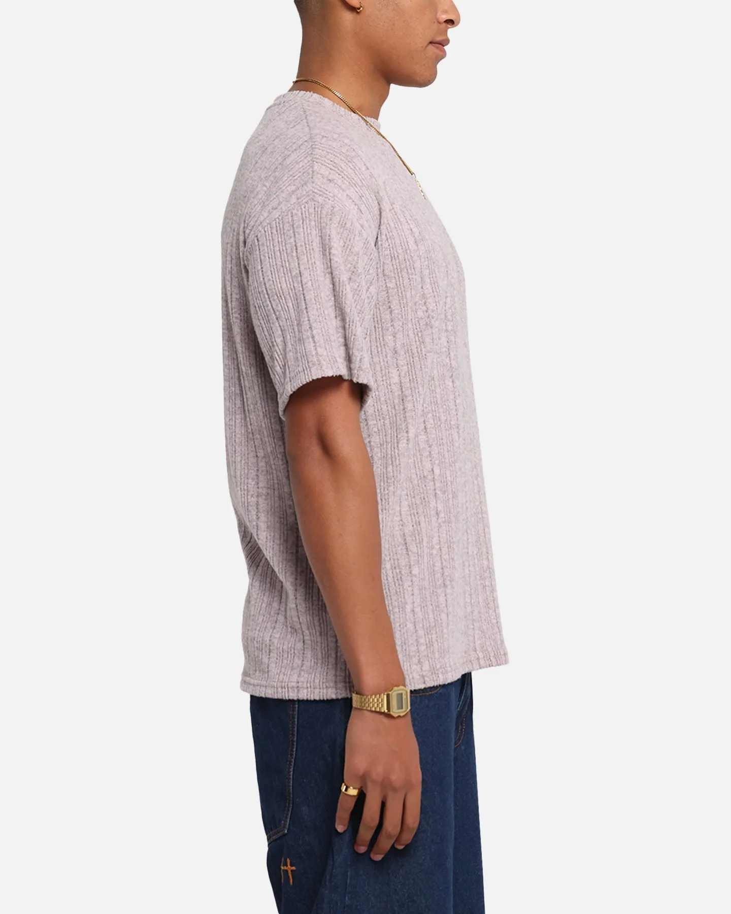 XXIII Rib Knit T-Shirt Pink Marle sold by Culture Kings product image thumbnail 4