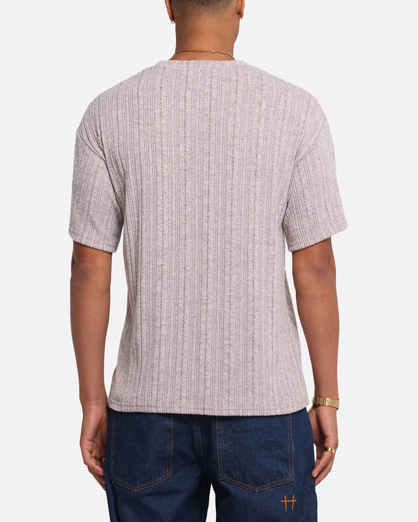 XXIII Rib Knit T-Shirt Pink Marle sold by Culture Kings product image thumbnail 3