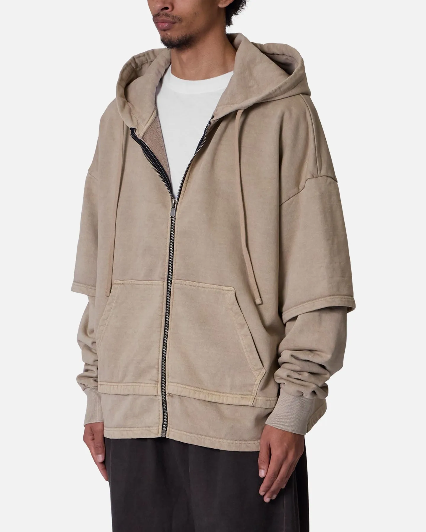 MNML Double Layer Zipper Sweater Washed Earth sold by Culture Kings product image thumbnail 3